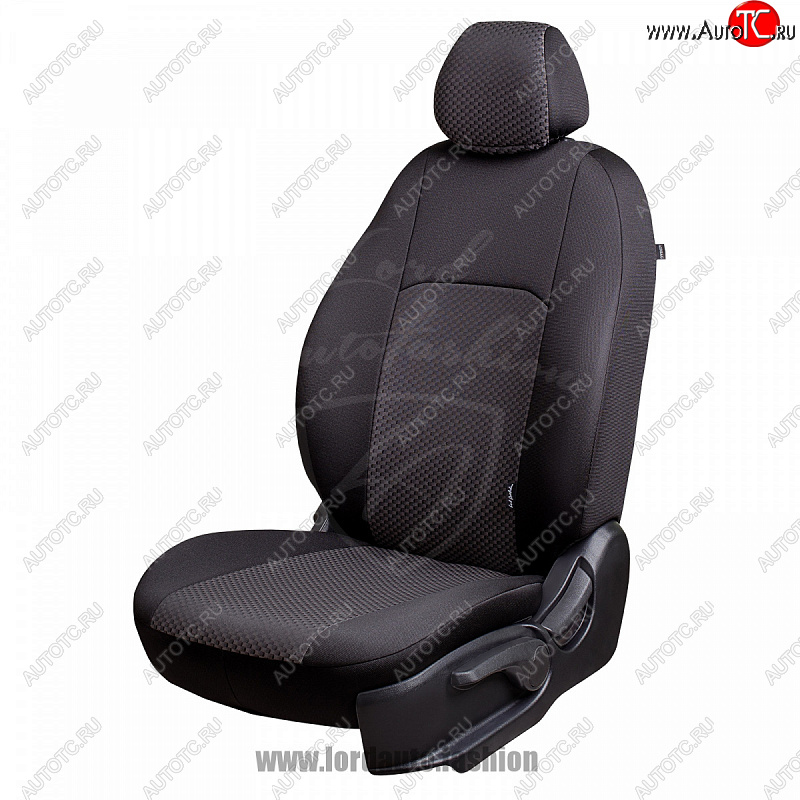 7 849 р. Чехлы для сидений Lord Autofashion Дублин (жаккард) KIA Rio 3 QB хэтчбек 5 дв. дорестайлинг (2011-2015) (Черный, вставка Сеул серый)  с доставкой в г. Вологда