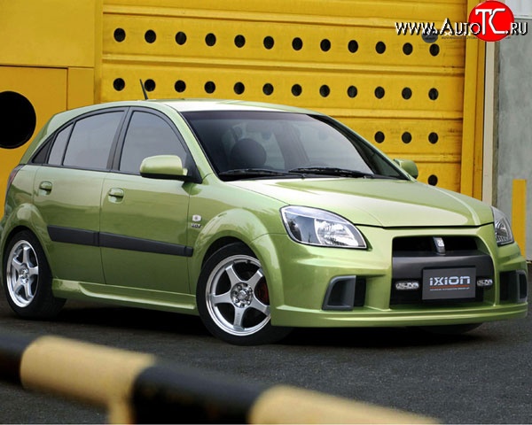 9 549 р. Пороги накладки Ixion KIA Rio 2 JB дорестайлинг седан (2005-2009) (Неокрашенные)  с доставкой в г. Вологда