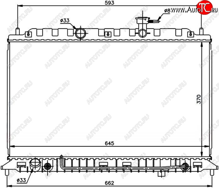 6 649 р. Радиатор двигателя SAT (пластинчатый, 1.4/1.6, МКПП/АКПП)  KIA Rio ( 2 JB,  4 FB) (2005-2025) дорестайлинг седан, дорестайлинг, хэтчбэк 5 дв., рестайлинг, хэтчбэк 5 дв., рестайлинг седан  с доставкой в г. Вологда