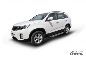 12 509 р. Порожки для ног Arbori Luxe Black KIA Sorento XM рестайлинг (2012-2015)  с доставкой в г. Вологда. Увеличить фотографию 2