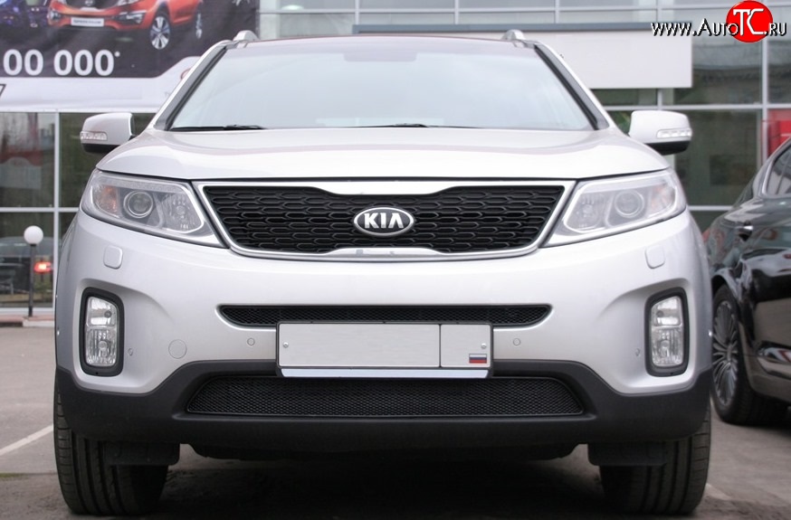 4 599 р. Сетка на бампер Novline KIA Sorento XM рестайлинг (2012-2015)  с доставкой в г. Вологда