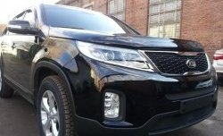1 299 р. Средняя сетка на бампер Russtal (черная) KIA Sorento XM рестайлинг (2012-2015)  с доставкой в г. Вологда. Увеличить фотографию 3