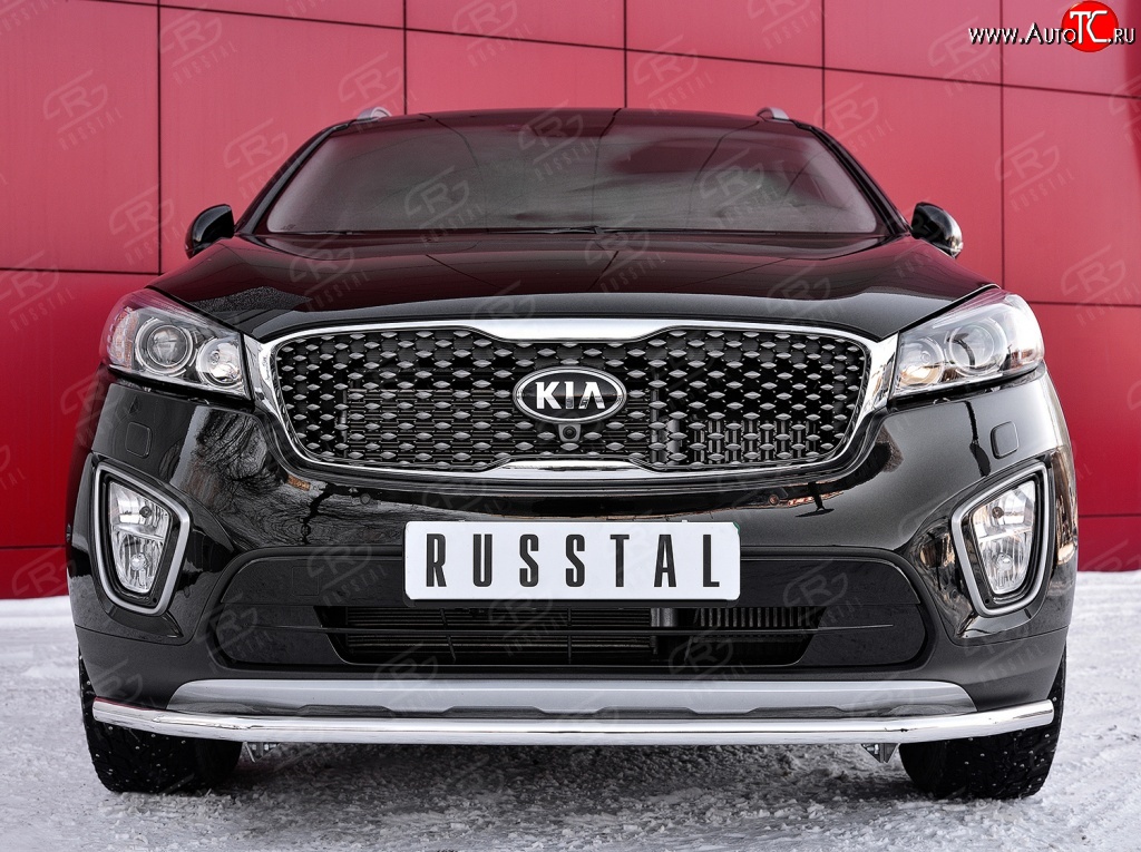 15 299 р. Одинарная защита переднего бампера диаметром 42 мм SLITKOFF KIA Sorento UM/Prime дорестайлинг (2014-2018)  с доставкой в г. Вологда