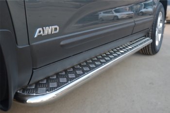 22 999 р. Широкая защита порогов с трубой диаметром 42 мм SLITKOFF v2 KIA Sorento XM рестайлинг (2012-2015)  с доставкой в г. Вологда. Увеличить фотографию 2