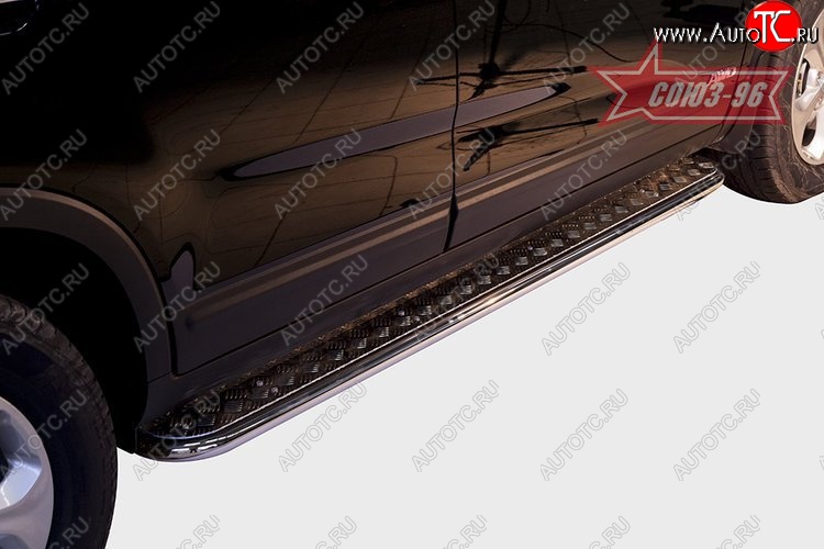 15 389 р. Защита порогов с листом Souz-96 (d42). KIA Sorento XM рестайлинг (2012-2015)  с доставкой в г. Вологда