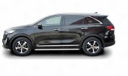 12 299 р. Защита порогов из круглой трубы диаметром 63 мм Russtal KIA Sorento UM/Prime дорестайлинг (2014-2018) (Защита порогов с со скосами на торцах (вариант 1))  с доставкой в г. Вологда. Увеличить фотографию 2