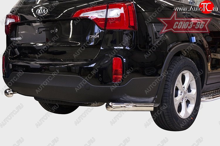 11 159 р. Защита заднего бампера из боковых уголков Souz-96 (d76) KIA Sorento XM рестайлинг (2012-2015)  с доставкой в г. Вологда