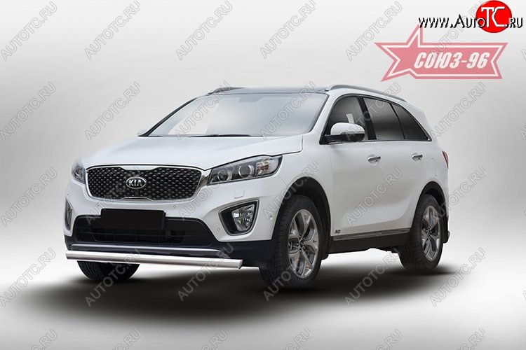 13 949 р. Защита переднего бампера из овальной трубы (d75х42) Souz-96 KIA Sorento UM/Prime дорестайлинг (2014-2018)  с доставкой в г. Вологда