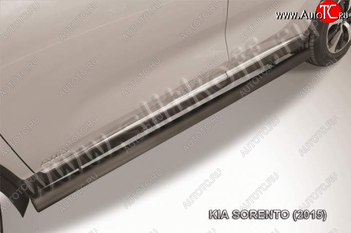 11 949 р. Защита порогов из труб d76 Slitkoff KIA Sorento UM/Prime дорестайлинг (2014-2018) (Цвет: серебристый)  с доставкой в г. Вологда