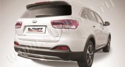 Защита заднего бампера из трубы диаметром 57 мм Slitkoff KIA Sorento UM/Prime дорестайлинг (2014-2018) (Нержавейка)