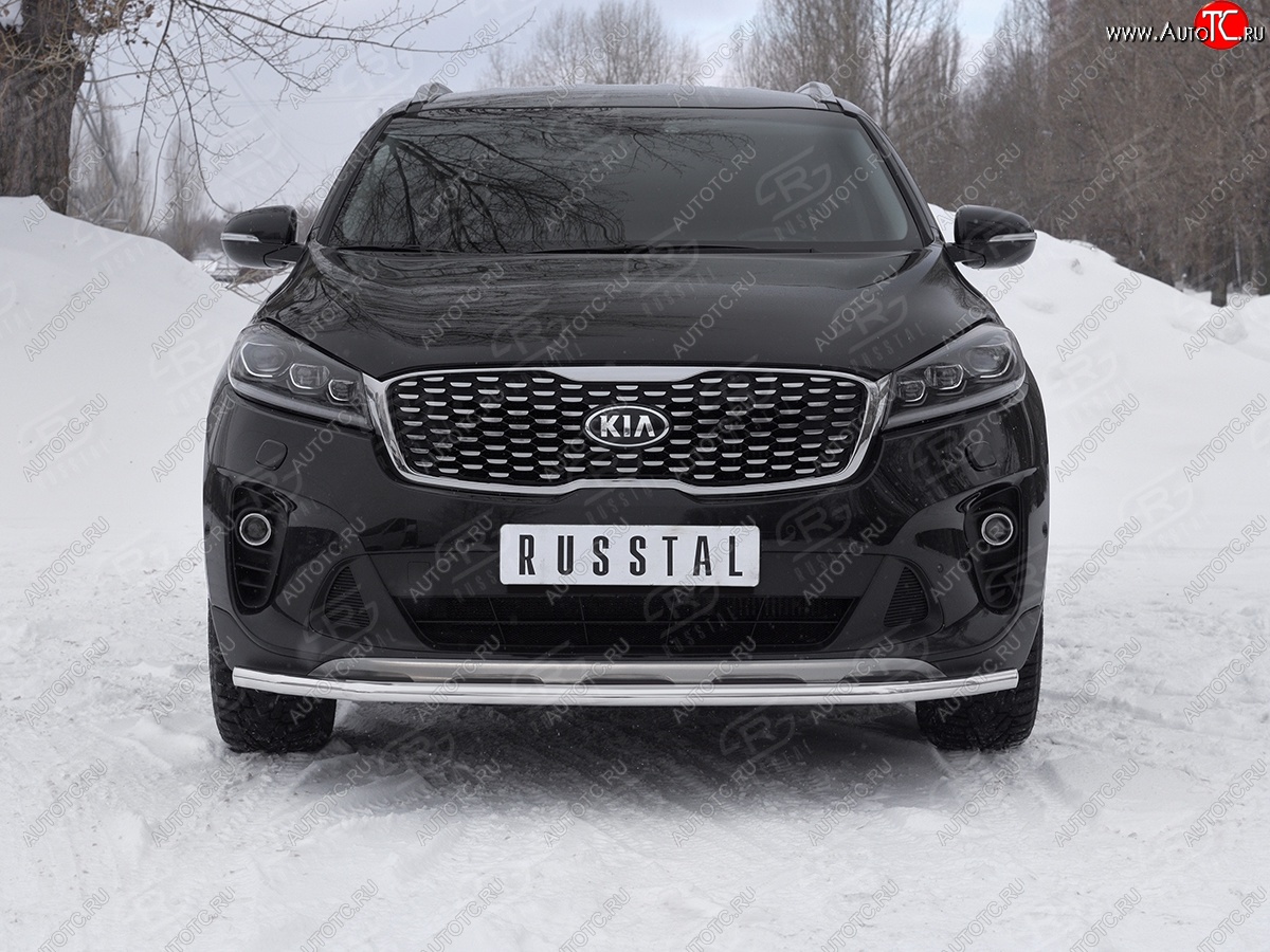 16 599 р. Защита переднего бампера (Ø42 мм, нержавейка) SLITKOFF KIA Sorento UM/Prime рестайлинг (2018-2020)  с доставкой в г. Вологда