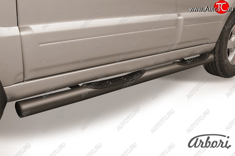 9 989 р. Защита штатных порогов Arbori (с проступью, черная, d76 mm). KIA Sorento BL рестайлинг (2006-2010)  с доставкой в г. Вологда