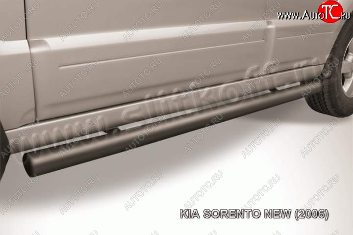 10 599 р. Защита порогов из труб d76 Slitkoff KIA Sorento BL рестайлинг (2006-2010) (Цвет: серебристый)  с доставкой в г. Вологда