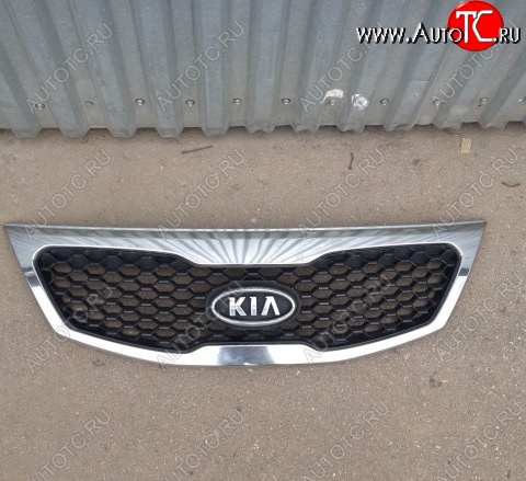4 149 р. Решетка радиатора SPARD (с хромом) KIA Sorento XM дорестайлинг (2009-2012) (Неокрашенная)  с доставкой в г. Вологда