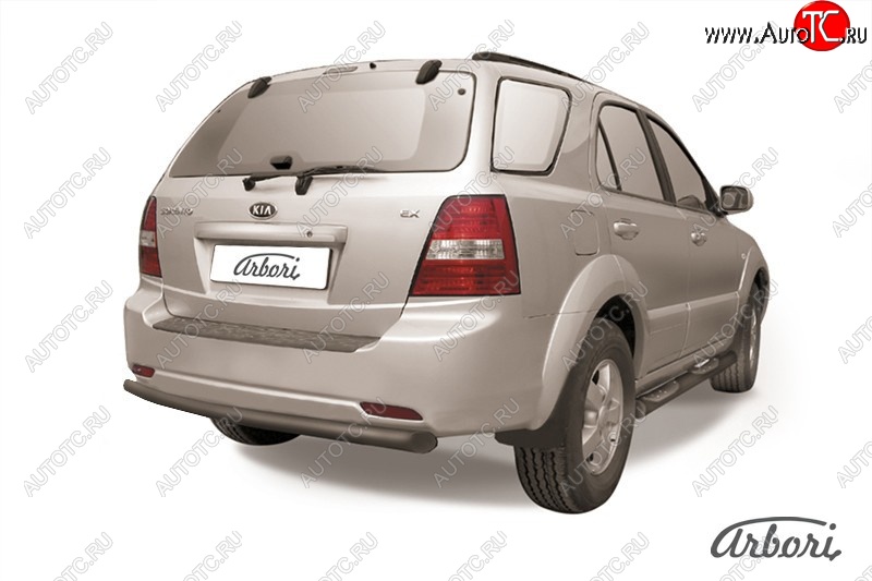 5 399 р. Защита заднего бампера Arbori (черная, 1 труба d57 mm). KIA Sorento BL дорестайлинг (2002-2006)  с доставкой в г. Вологда
