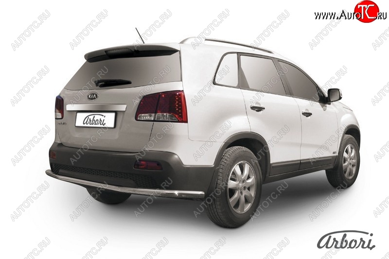 15 299 р. Защита заднего бампера Arbori (длинная, нержавейка, 1 труба d57 mm). KIA Sorento XM дорестайлинг (2009-2012)  с доставкой в г. Вологда