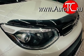 3 499 р. Дефлектор капота SIM KIA Soul PS дорестайлинг (2014-2016)  с доставкой в г. Вологда