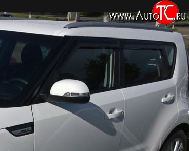 999 р. Комплект дефлекторов окон (ветровиков) 4 шт. Russtal KIA Soul PS дорестайлинг (2014-2016)  с доставкой в г. Вологда