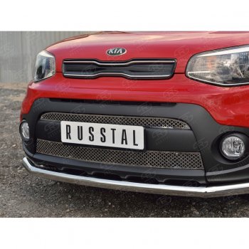 5 999 р. Решетка радиатора Russtal лист KIA Soul PS дорестайлинг (2014-2016) (Неокрашенная)  с доставкой в г. Вологда. Увеличить фотографию 3