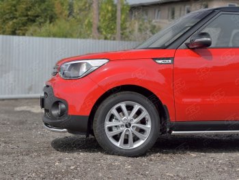 14 499 р. Одинарная защита переднего бампера диаметром 42 мм SLITKOFF KIA Soul PS дорестайлинг (2014-2016)  с доставкой в г. Вологда. Увеличить фотографию 3