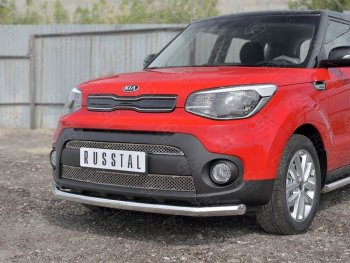 16 749 р. Одинарная защита переднего бампера диаметром 63 мм SLITKOFF KIA Soul PS дорестайлинг (2014-2016)  с доставкой в г. Вологда. Увеличить фотографию 3