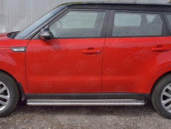 22 999 р. Широкая защита порогов с трубой диаметром 42 мм SLITKOFF v2 KIA Soul PS дорестайлинг (2014-2016)  с доставкой в г. Вологда. Увеличить фотографию 2
