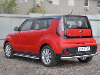 15 249 р. Одинарная защита заднего бампера из трубы диаметром 63 мм SLITKOFF KIA Soul PS дорестайлинг (2014-2016)  с доставкой в г. Вологда. Увеличить фотографию 2