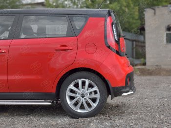 15 249 р. Одинарная защита заднего бампера из трубы диаметром 63 мм SLITKOFF KIA Soul PS дорестайлинг (2014-2016)  с доставкой в г. Вологда. Увеличить фотографию 3