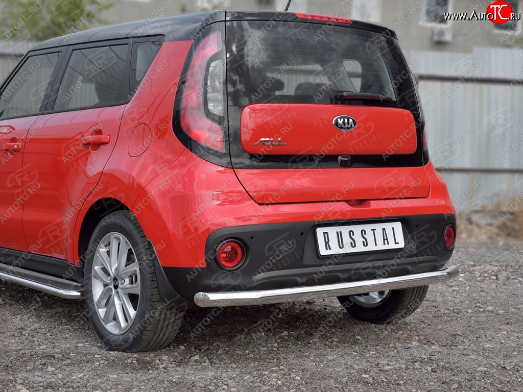 15 249 р. Одинарная защита заднего бампера из трубы диаметром 63 мм SLITKOFF KIA Soul PS дорестайлинг (2014-2016)  с доставкой в г. Вологда