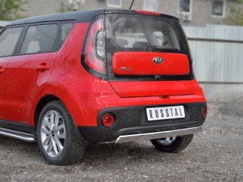 12 999 р. Защита заднего бампера (Ø75x42 мм, нержавейка) Russtal KIA Soul PS дорестайлинг (2014-2016)  с доставкой в г. Вологда. Увеличить фотографию 2