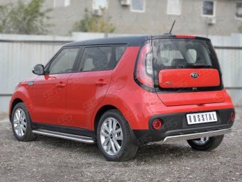 12 999 р. Защита заднего бампера (Ø75x42 мм, нержавейка) Russtal KIA Soul PS дорестайлинг (2014-2016)  с доставкой в г. Вологда. Увеличить фотографию 3
