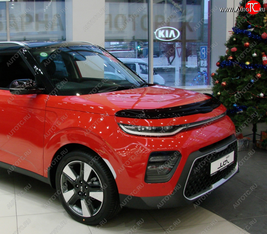 3 299 р. Дефлектор капота SIM KIA Soul SK3 (2018-2022)  с доставкой в г. Вологда