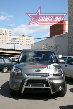 10 169 р. Защита переднего бампера Souz-96 (d60) KIA Soul AM дорестайлинг (2008-2011)  с доставкой в г. Вологда. Увеличить фотографию 2
