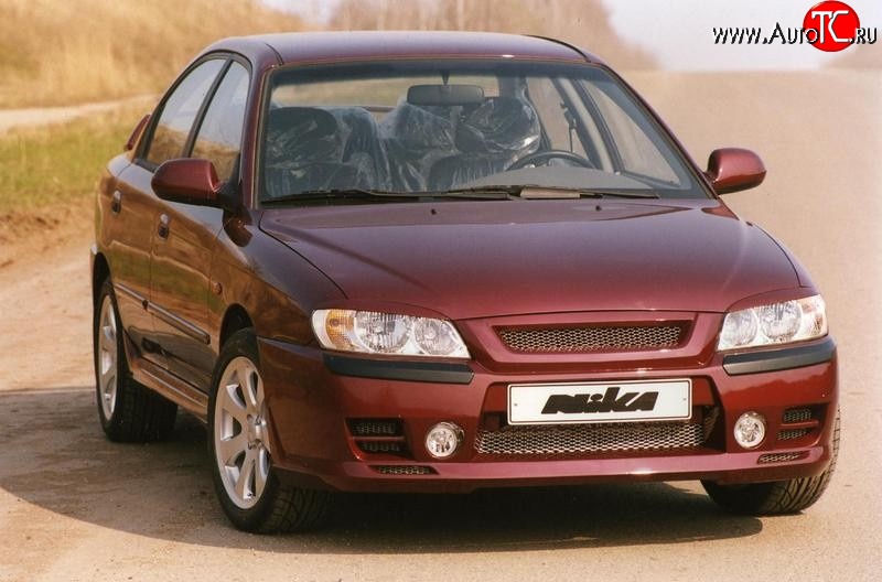 449 р. Реснички на фары Nika-Спорт KIA Spectra (2000-2009) (Неокрашенные)  с доставкой в г. Вологда