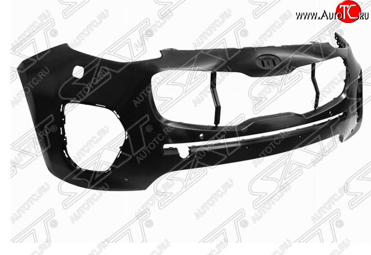 11 349 р. Передний бампер SAT (под омыватели и сонары)  KIA Sportage  4 QL (2016-2018) дорестайлинг (Неокрашенный)  с доставкой в г. Вологда