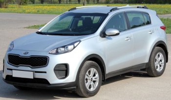 9 249 р. Рейлинги АПС  KIA Sportage  4 QL (2016-2018) дорестайлинг (Черно-серые, без поперечин)  с доставкой в г. Вологда. Увеличить фотографию 2