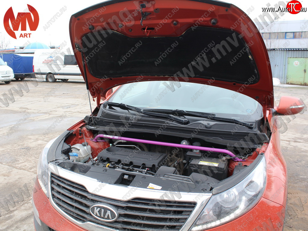 3 899 р. Растяжка (распорка) передних стоек регулир. MV-Tuning  KIA Sportage  3 SL (2010-2016) дорестайлинг, рестайлинг  с доставкой в г. Вологда