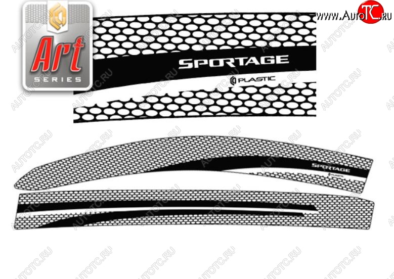 2 299 р. Дефлектора окон CA-Plastic  KIA Sportage  3 SL (2010-2016) дорестайлинг, рестайлинг (Серия Art графит, Без хром.молдинга, Крепление только на скотч)  с доставкой в г. Вологда
