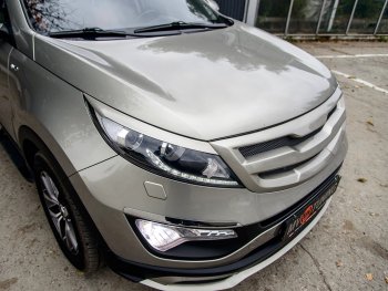 3 699 р. Решётка радиатора MV-Tuning  KIA Sportage  3 SL (2010-2016) дорестайлинг, рестайлинг (Неокрашенная, Без сетки)  с доставкой в г. Вологда. Увеличить фотографию 3