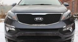 1 469 р. Нижняя сетка на бампер (рестайлинг) Russtal (черная) KIA Sportage 3 SL дорестайлинг (2010-2014)  с доставкой в г. Вологда. Увеличить фотографию 2