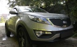 1 299 р. Средняя сетка на бампер Russtal (черная) KIA Sportage 3 SL дорестайлинг (2010-2014)  с доставкой в г. Вологда. Увеличить фотографию 2
