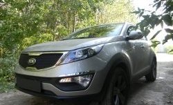 1 299 р. Средняя сетка на бампер Russtal (черная) KIA Sportage 3 SL дорестайлинг (2010-2014)  с доставкой в г. Вологда. Увеличить фотографию 3