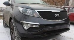 1 899 р. Средняя сетка на бампер (рестайлинг) Russtal (черная) KIA Sportage 3 SL дорестайлинг (2010-2014)  с доставкой в г. Вологда. Увеличить фотографию 3