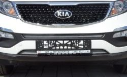 1 539 р. Нижняя сетка на бампер (рестайлинг) Russtal (хром) KIA Sportage 3 SL дорестайлинг (2010-2014)  с доставкой в г. Вологда. Увеличить фотографию 3