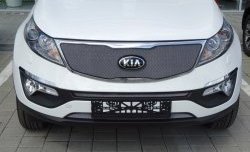 1 539 р. Нижняя сетка на бампер (рестайлинг) Russtal (хром) KIA Sportage 3 SL дорестайлинг (2010-2014)  с доставкой в г. Вологда. Увеличить фотографию 7