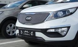 1 379 р. Средняя сетка на бампер (рестайлинг) Russtal (хром) KIA Sportage 3 SL дорестайлинг (2010-2014)  с доставкой в г. Вологда. Увеличить фотографию 12