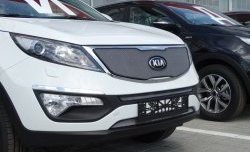 1 379 р. Средняя сетка на бампер (рестайлинг) Russtal (хром) KIA Sportage 3 SL дорестайлинг (2010-2014)  с доставкой в г. Вологда. Увеличить фотографию 13