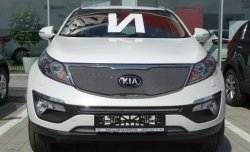 1 379 р. Средняя сетка на бампер (рестайлинг) Russtal (хром) KIA Sportage 3 SL дорестайлинг (2010-2014)  с доставкой в г. Вологда. Увеличить фотографию 14