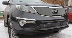 1 379 р. Средняя сетка на бампер (рестайлинг) Russtal (хром) KIA Sportage 3 SL дорестайлинг (2010-2014)  с доставкой в г. Вологда. Увеличить фотографию 4