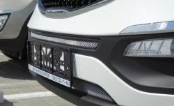 1 379 р. Средняя сетка на бампер (рестайлинг) Russtal (хром) KIA Sportage 3 SL дорестайлинг (2010-2014)  с доставкой в г. Вологда. Увеличить фотографию 5